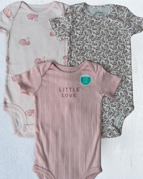 Bodys Carter's Rosado con Cisnes para Bebé Niña