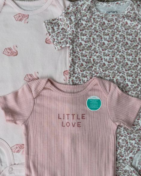 Bodys Carter's Rosado con Cisnes para Bebé Niña