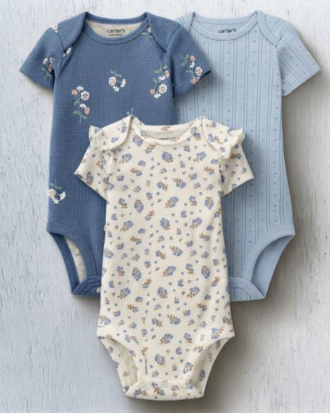 Bodys Carter's Floral Azul Claro para Bebé niña