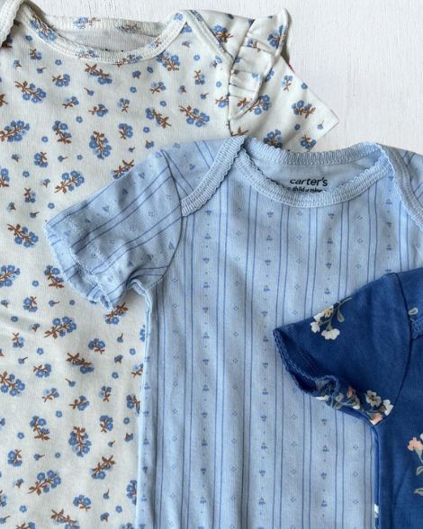 Bodys Carter's Floral Azul Claro para Bebé niña