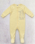 Pijama Gerber amarilla con estampado de animalitos, vista completa