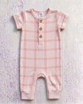 Pijama enteriza Gerber rosa a cuadros, vista completa