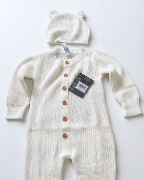 1 Set de Nacimiento Tejido Gerber Blanco para Bebé