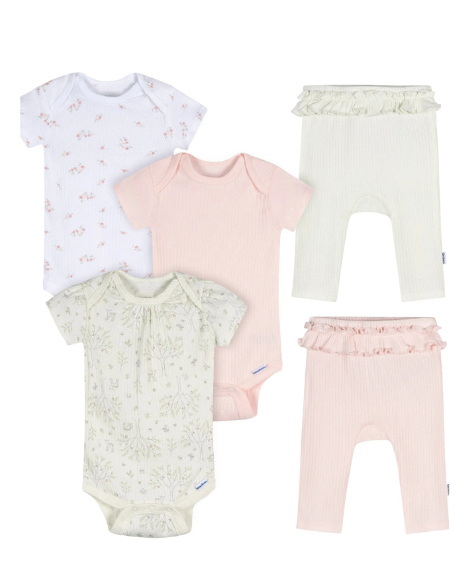 Conjunto de 5 piezas de body y pantalón de niña