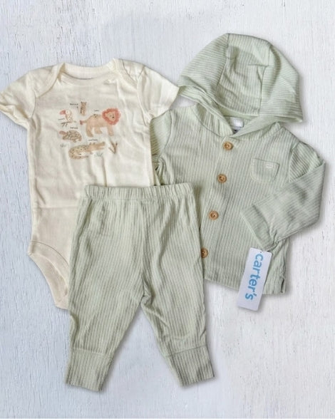 Salida de hospital Carter's con estampado de leoncito, set completo