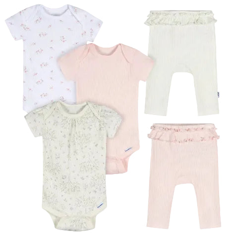 Conjunto de 5 piezas de body y pantalón de niña